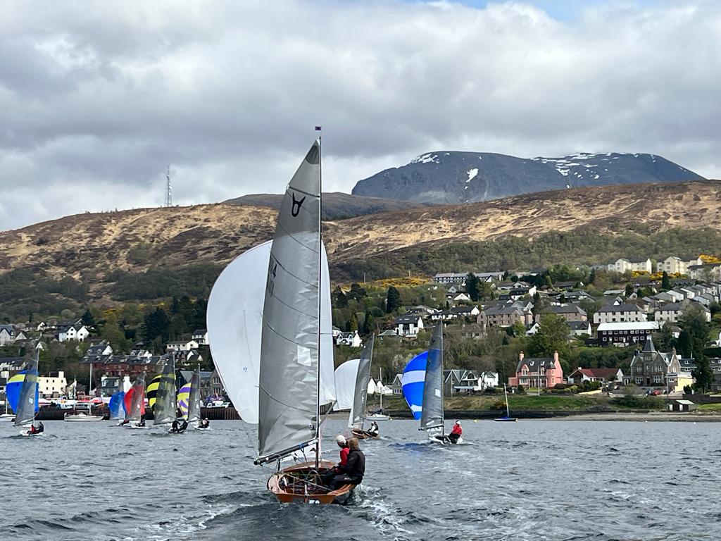 Ospreys in Fort William with Ben Nevis in background by Vince Dean